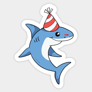 Cute Birthday Shark Sticker